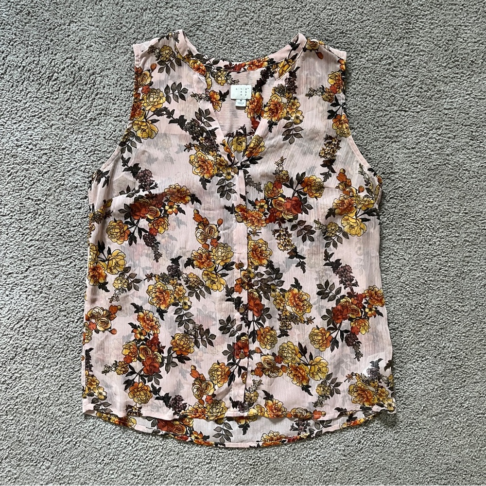 A New Day Sheer Floral Blouse